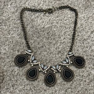 Black Teardrop Statement Necklace - Women's Jewelry